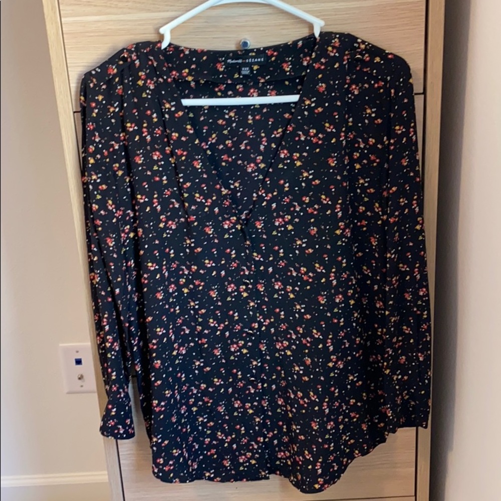 Madewell floral blouse